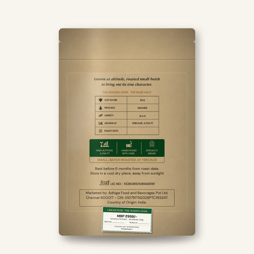 The Maiden Over — Tipperary Estate Coffee, back label