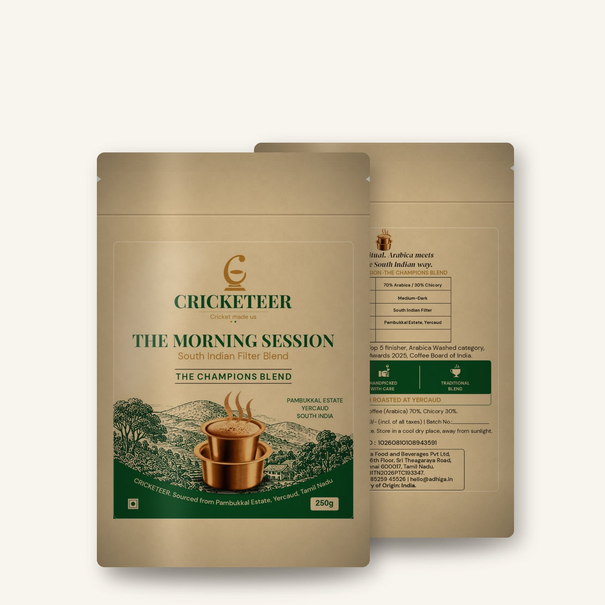The Morning Session — Pambukkal Filter Coffee, front and back